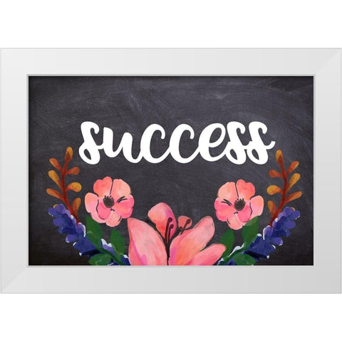 Success Flower Chalkboard White Modern Wood Framed Art Print by Matic, Jelena