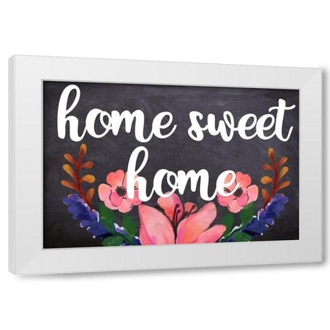 Home Sweet Home White Modern Wood Framed Art Print by Matic, Jelena