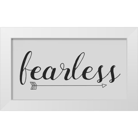 Fearless Grey Arrow White Modern Wood Framed Art Print by Matic,Jelena