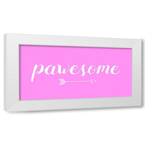 Pawesome Pink White Modern Wood Framed Art Print by Matic,Jelena
