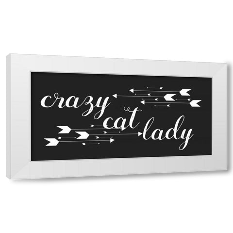 Cat Lady Arrows White Modern Wood Framed Art Print by Matic,Jelena