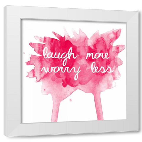 Worry Less White Modern Wood Framed Art Print by Matic, Jelena