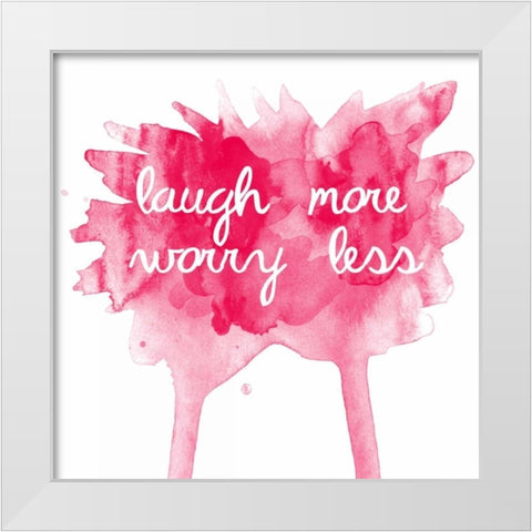 Worry Less White Modern Wood Framed Art Print by Matic, Jelena