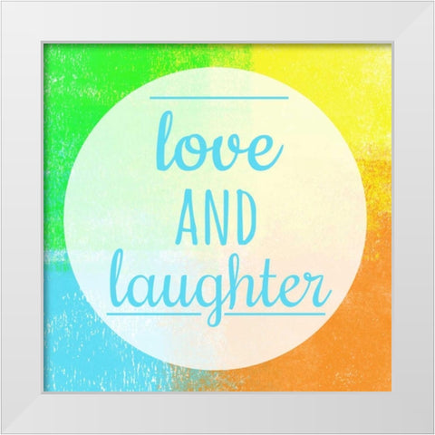 Love andLaughter White Modern Wood Framed Art Print by Matic, Jelena