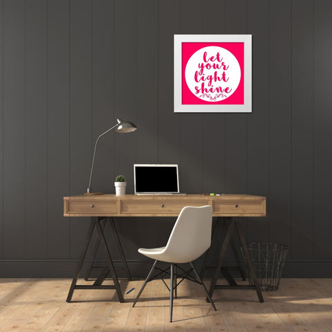 Light Shine White Modern Wood Framed Art Print by Matic, Jelena