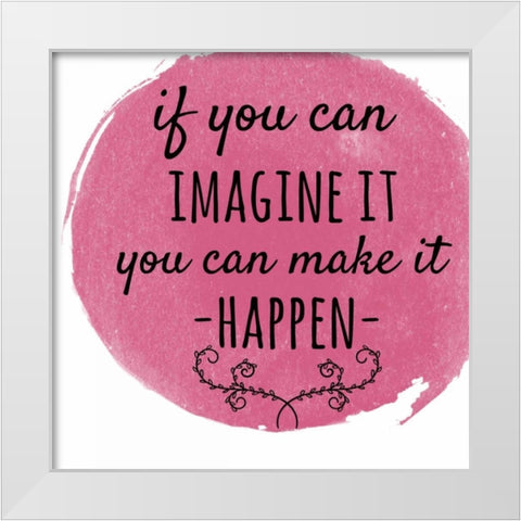 Imagine It White Modern Wood Framed Art Print by Matic, Jelena