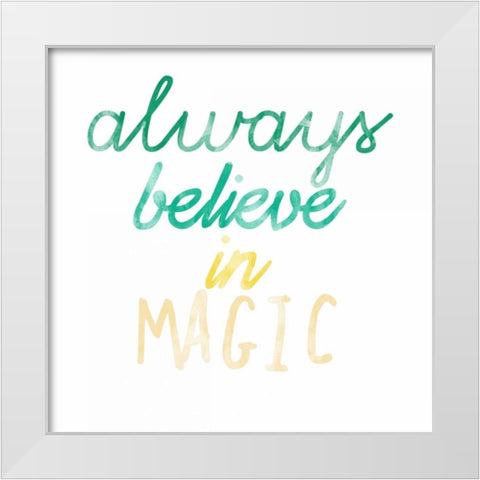 Magical Belief White Modern Wood Framed Art Print by Matic, Jelena