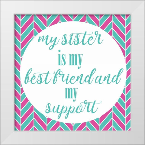 Sister Besties White Modern Wood Framed Art Print by Matic, Jelena