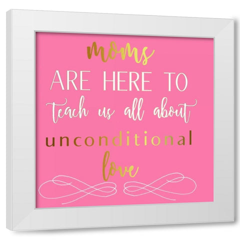 Mothers Love White Modern Wood Framed Art Print by Matic, Jelena
