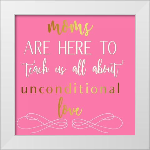 Mothers Love White Modern Wood Framed Art Print by Matic, Jelena