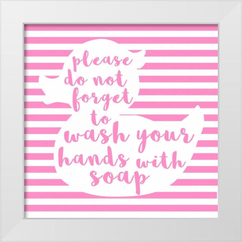 Hand Washing White Modern Wood Framed Art Print by Matic,Jelena