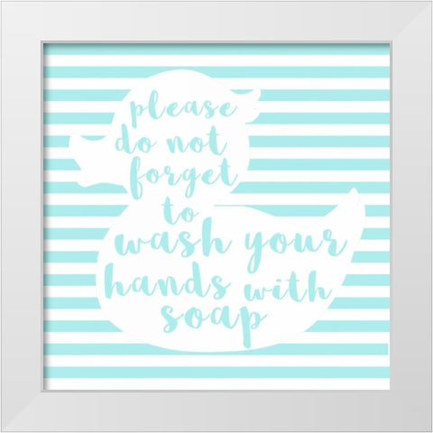 Hand Washing White Modern Wood Framed Art Print by Matic, Jelena
