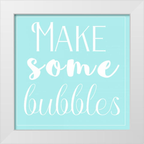 Bubble Making White Modern Wood Framed Art Print by Matic, Jelena