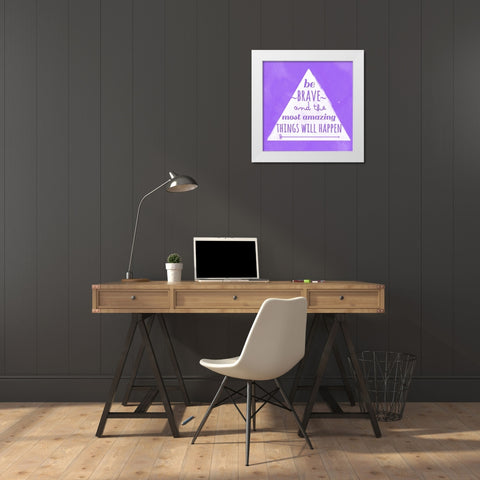 Amazingly Brave White Modern Wood Framed Art Print by Matic, Jelena