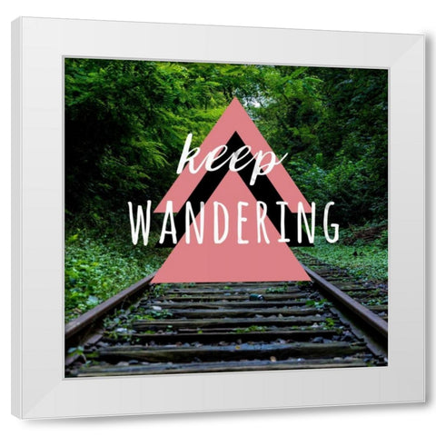 Keep Wandering White Modern Wood Framed Art Print by Matic,Jelena