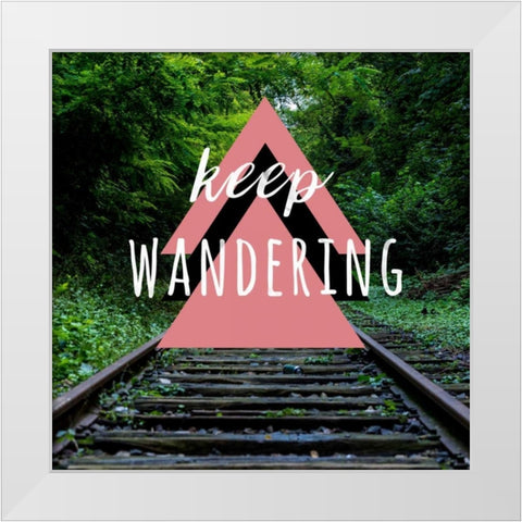 Keep Wandering White Modern Wood Framed Art Print by Matic,Jelena