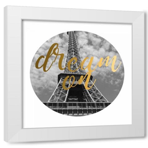 Dream Gold White Modern Wood Framed Art Print by Matic,Jelena