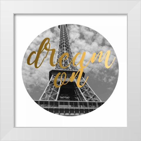 Dream Gold White Modern Wood Framed Art Print by Matic,Jelena