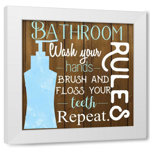 Bathroom Repeat White Modern Wood Framed Art Print by Matic,Jelena