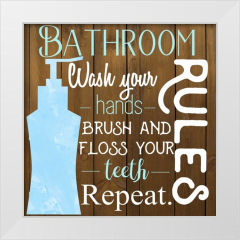 Bathroom Repeat White Modern Wood Framed Art Print by Matic,Jelena