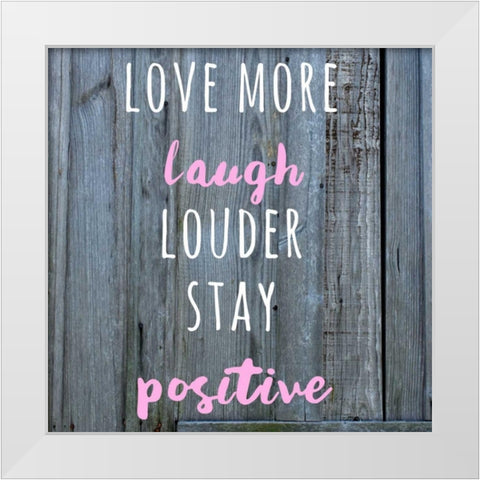 Love More White Modern Wood Framed Art Print by Matic,Jelena