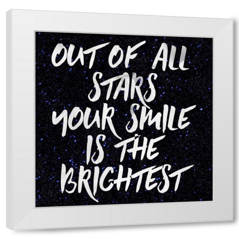 Your Smile White Modern Wood Framed Art Print by Matic,Jelena