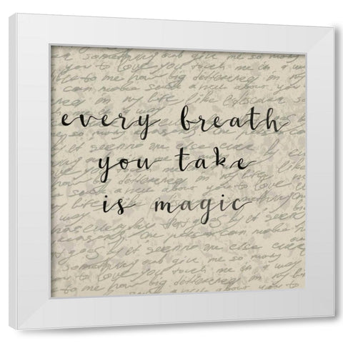 Every Breath You Take White Modern Wood Framed Art Print by Matic,Jelena