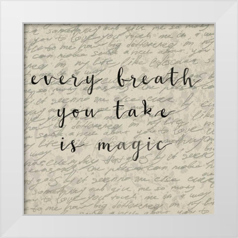 Every Breath You Take White Modern Wood Framed Art Print by Matic,Jelena