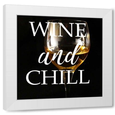 Wine and Chill White Modern Wood Framed Art Print by Matic,Jelena