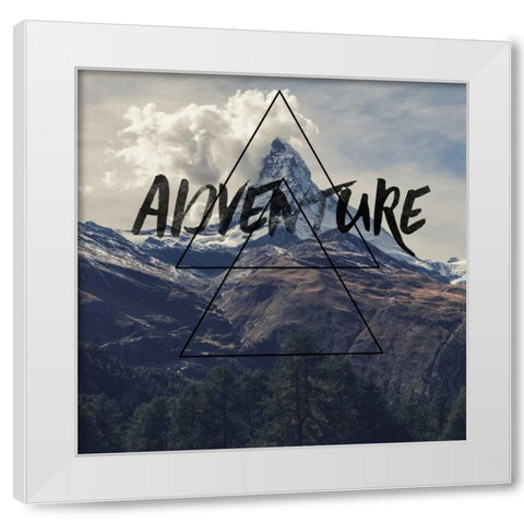Adventure White Modern Wood Framed Art Print by Matic,Jelena