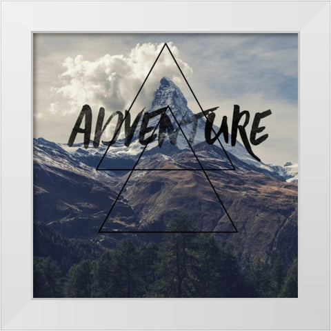 Adventure White Modern Wood Framed Art Print by Matic,Jelena