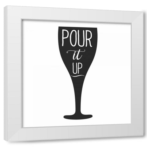 Pour White Modern Wood Framed Art Print by Matic,Jelena