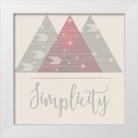 Simplicity White Modern Wood Framed Art Print by Matic,Jelena