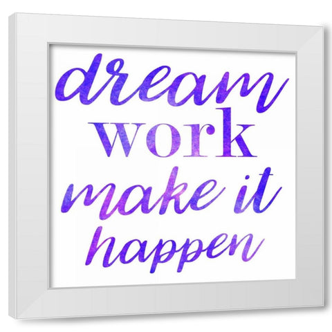 Dream Work Purple White Modern Wood Framed Art Print by Matic,Jelena
