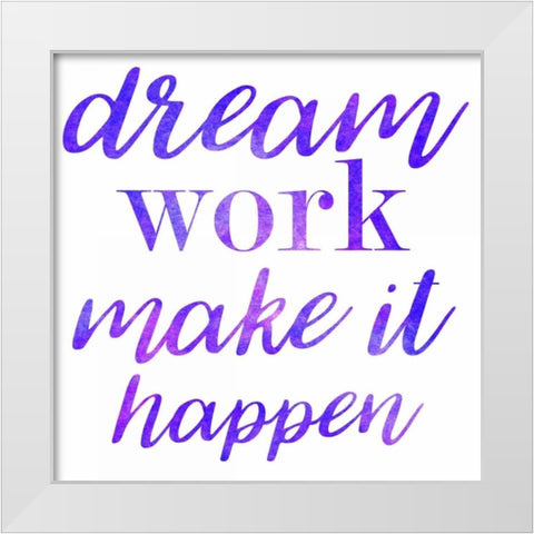 Dream Work Purple White Modern Wood Framed Art Print by Matic,Jelena