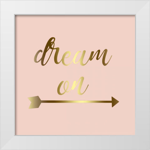 Dream In Gold White Modern Wood Framed Art Print by Matic,Jelena