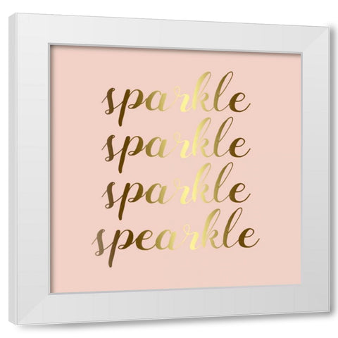Sparkle In Gold White Modern Wood Framed Art Print by Matic,Jelena