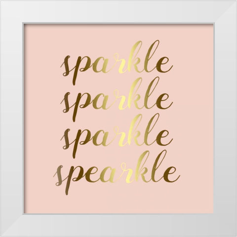 Sparkle In Gold White Modern Wood Framed Art Print by Matic,Jelena