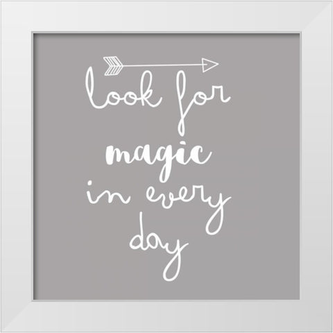 Look For Magic White Modern Wood Framed Art Print by Matic,Jelena
