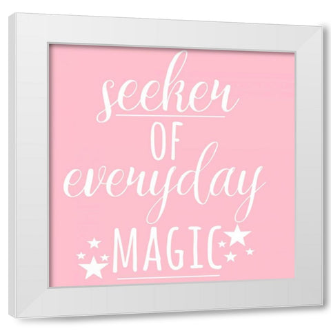 Seeker Of Magic White Modern Wood Framed Art Print by Matic,Jelena