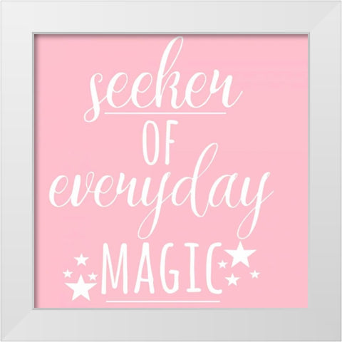 Seeker Of Magic White Modern Wood Framed Art Print by Matic,Jelena