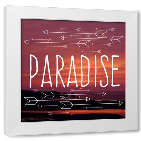 Insta Paradise White Modern Wood Framed Art Print by Matic,Jelena