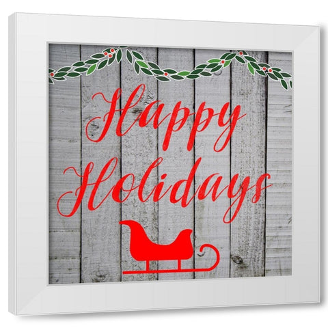 Happy White Modern Wood Framed Art Print by Matic, Jelena