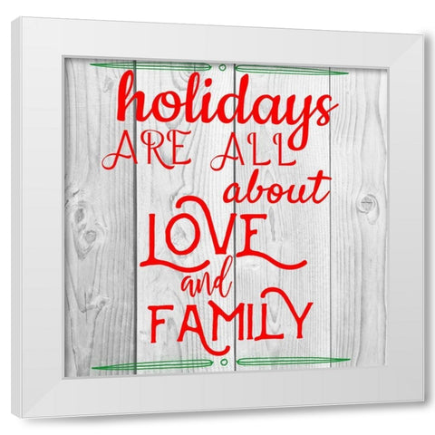 Love And Family White Modern Wood Framed Art Print by Matic, Jelena