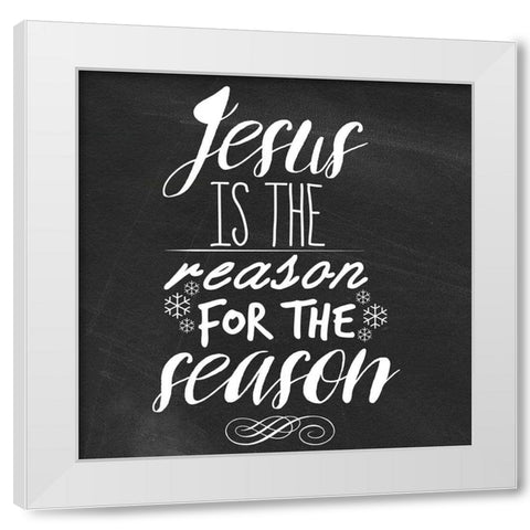 Jesus White Modern Wood Framed Art Print by Matic, Jelena