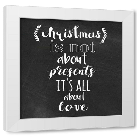 Christmas Love White Modern Wood Framed Art Print by Matic, Jelena