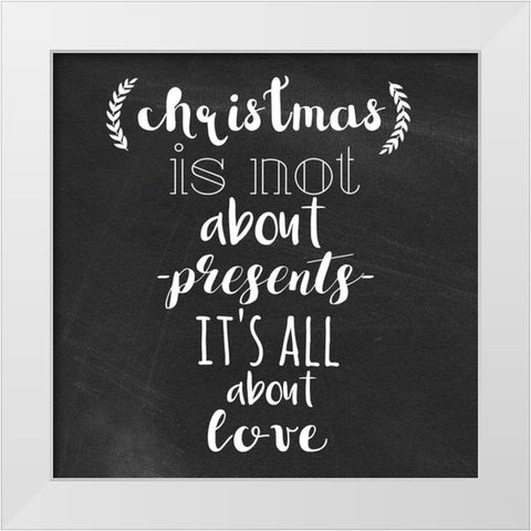 Christmas Love White Modern Wood Framed Art Print by Matic, Jelena