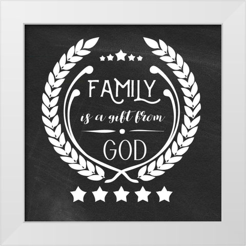 Family Christmas White Modern Wood Framed Art Print by Matic, Jelena