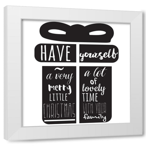 Gift White Modern Wood Framed Art Print by Matic, Jelena