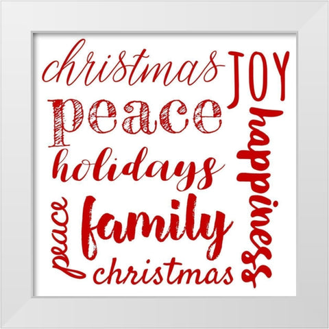 Peace White Modern Wood Framed Art Print by Matic, Jelena